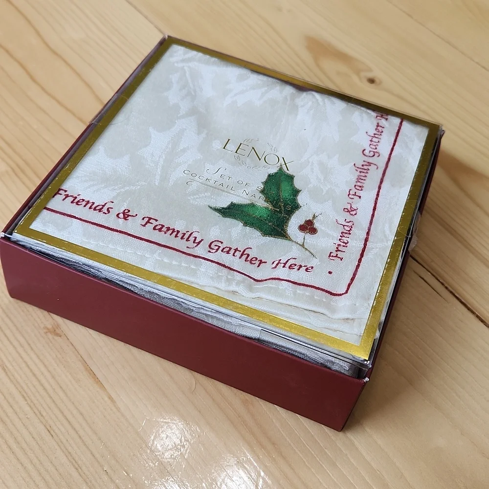 Lenox For The Holidays Cocktail Napkins Set Of 6 New In Original Box